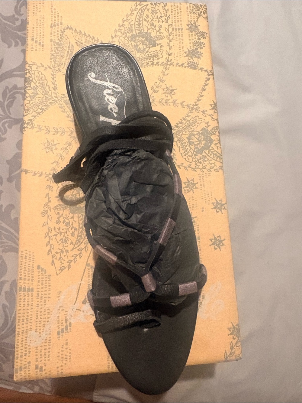 Free People Black Hermosa Lace Up Sandal
